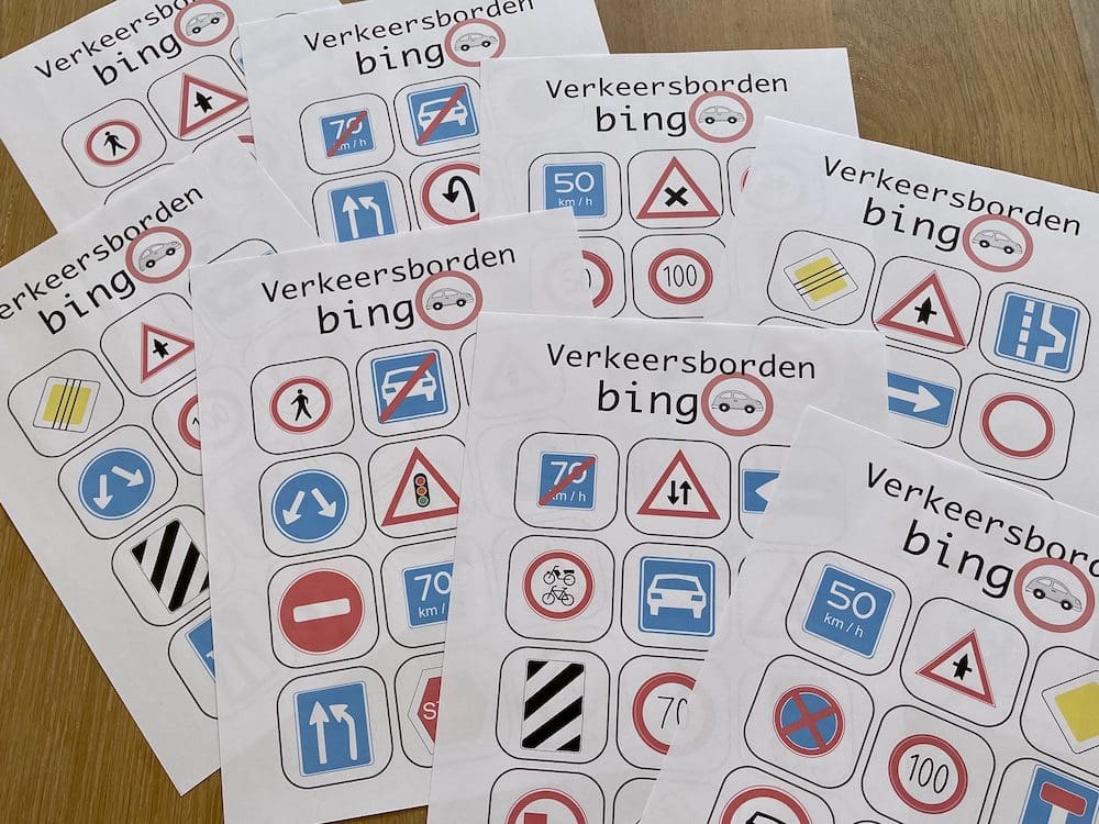 Ontspannend constante met de klok mee Schoolreisje? Neem deze verkeersborden bingo mee in de bus! -  Voormijnkleintje.nl
