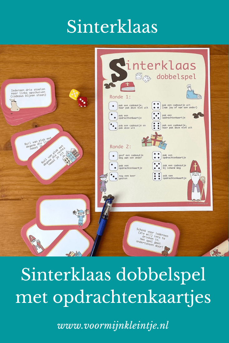 De waarheid vertellen eend Kanon Sinterklaas dobbelspel met opdrachtenkaartjes - Voormijnkleintje.nl
