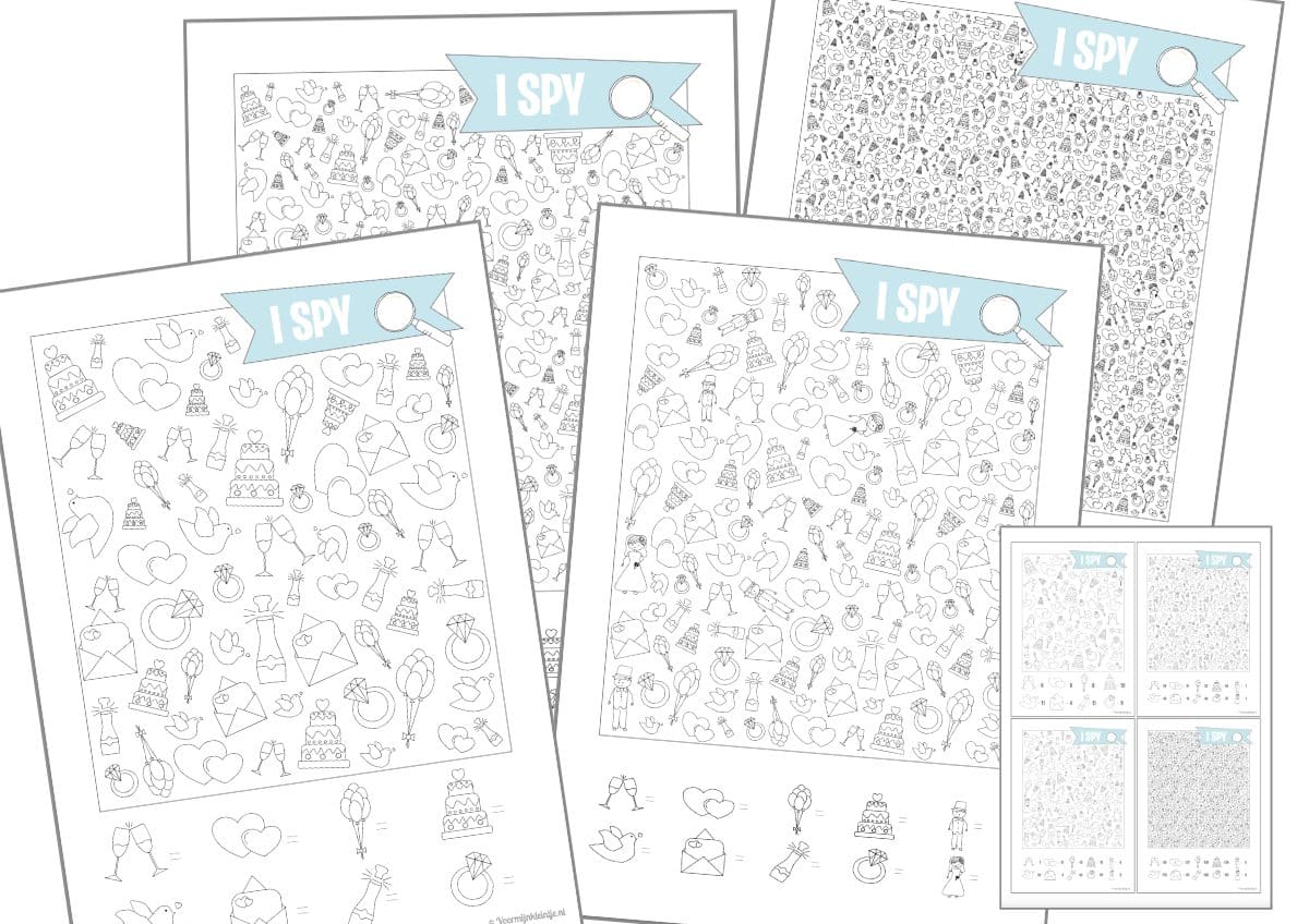 I spy printable voor op je bruiloft