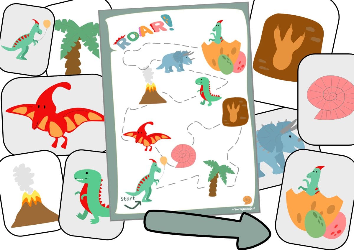 Dino speurtocht voor een kinderfeestje