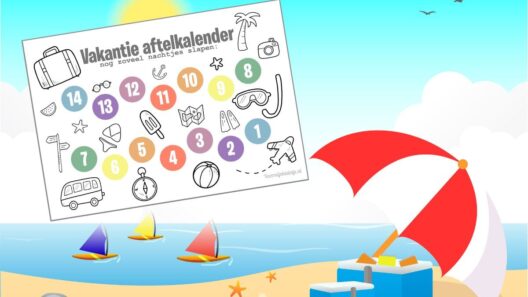afelkalender voor vakantie