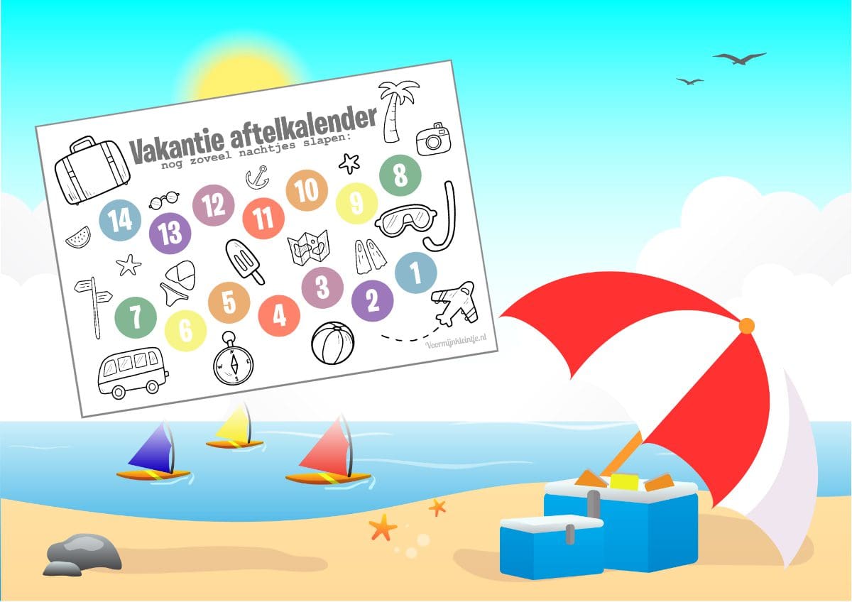 afelkalender voor vakantie