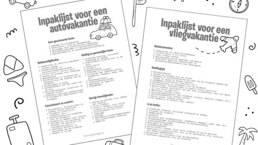 inpaklijst voor vakantie