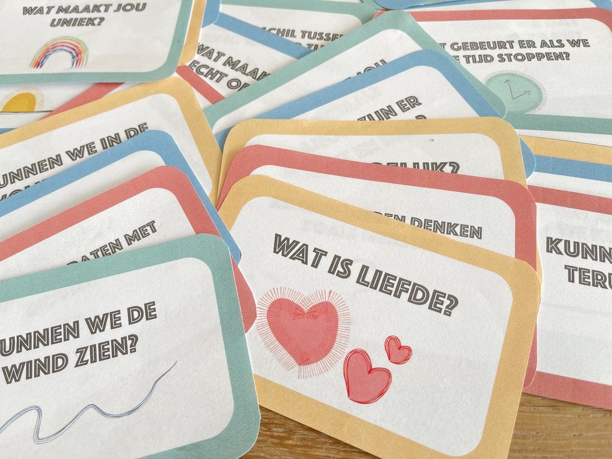Filosoferen voor kleuters, met kaartjes en werkbladen