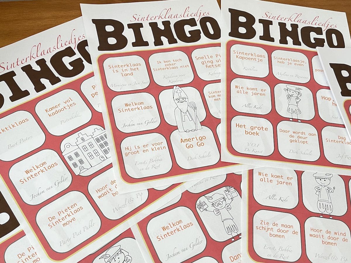 Sinterklaasliedjes bingo, muziek op pakjesavond!