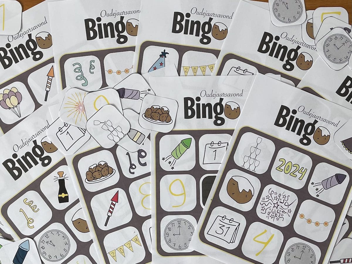 Oudejaarsavond bingo om zelf te printen