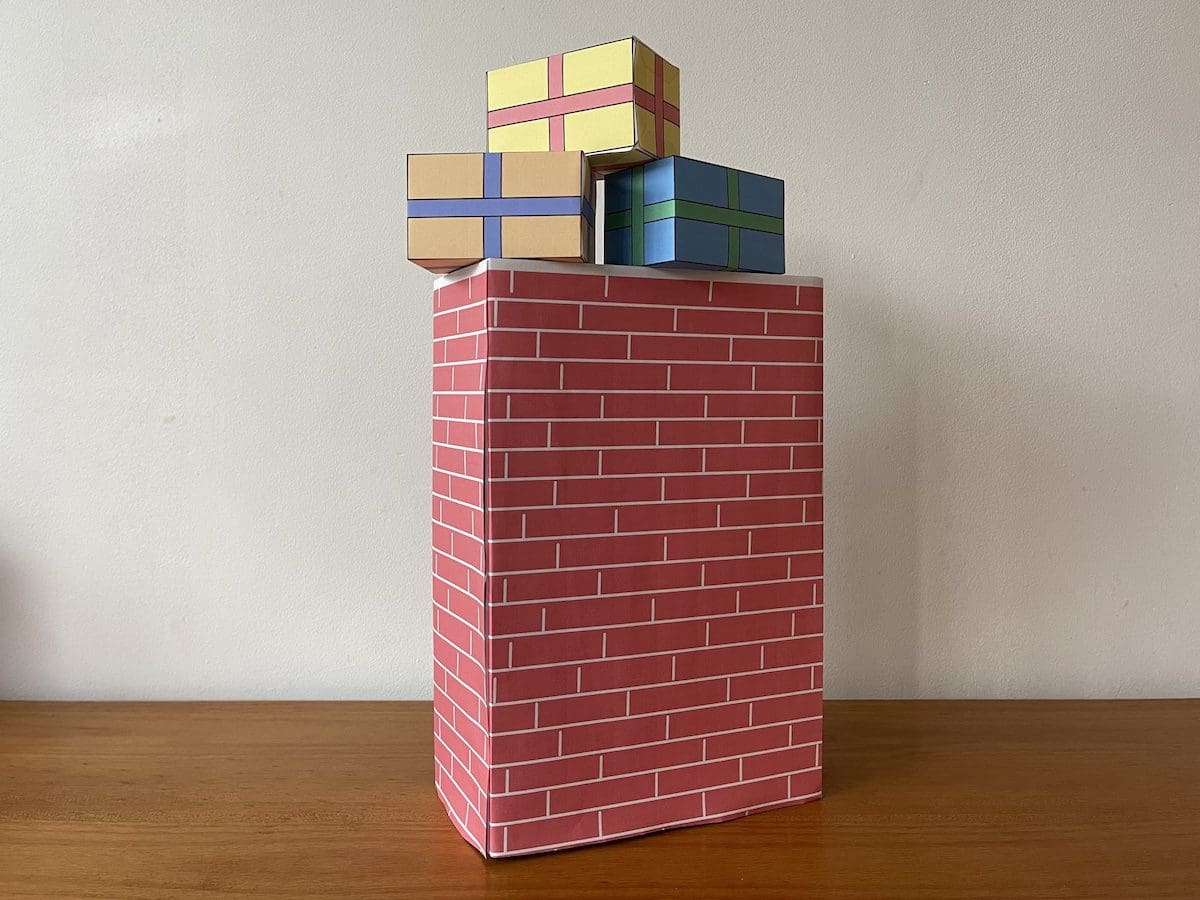 Schoorsteen surprise maken met steentjes papier