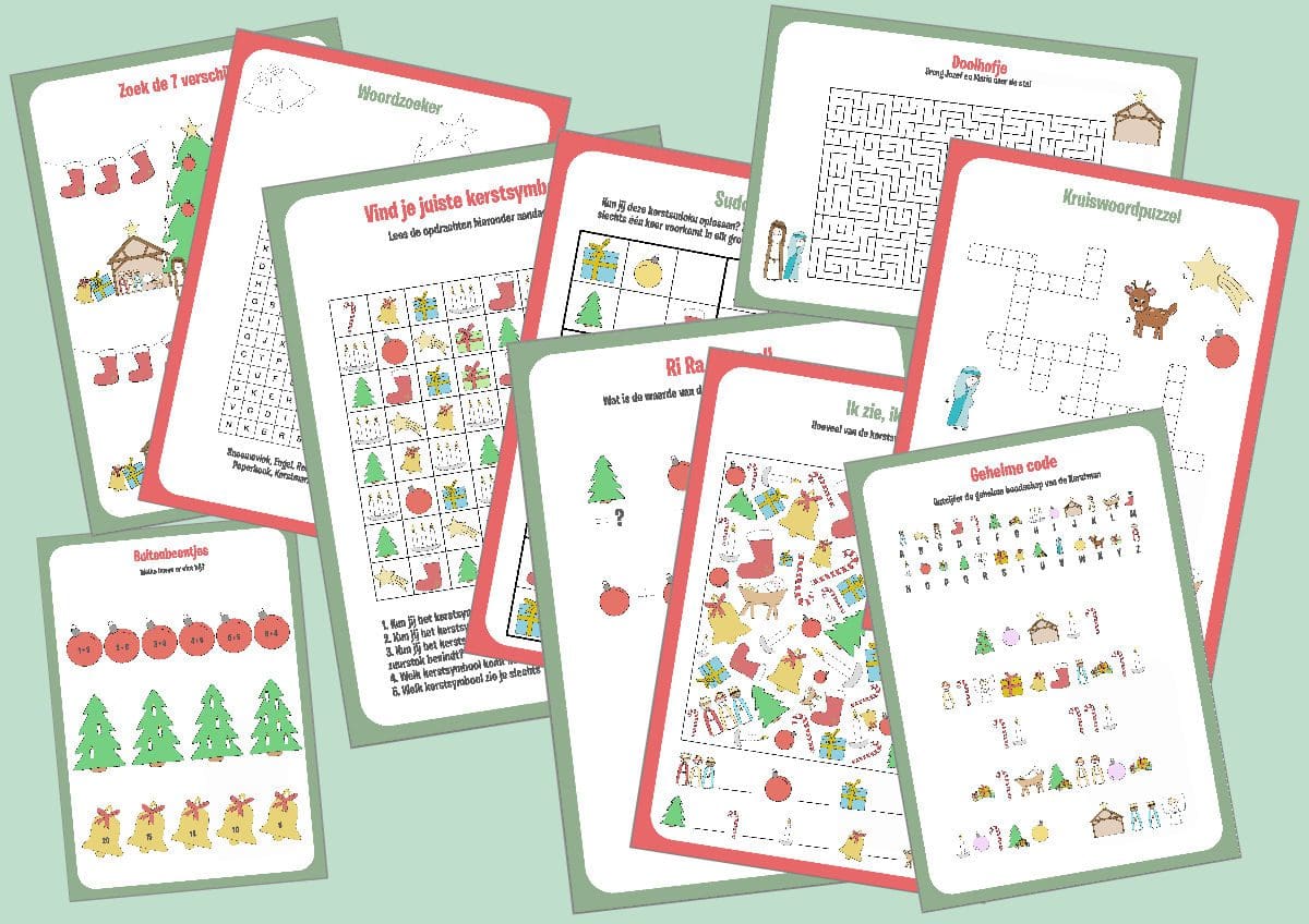 Kerst raadsels en puzzeltjes om zelf te printen