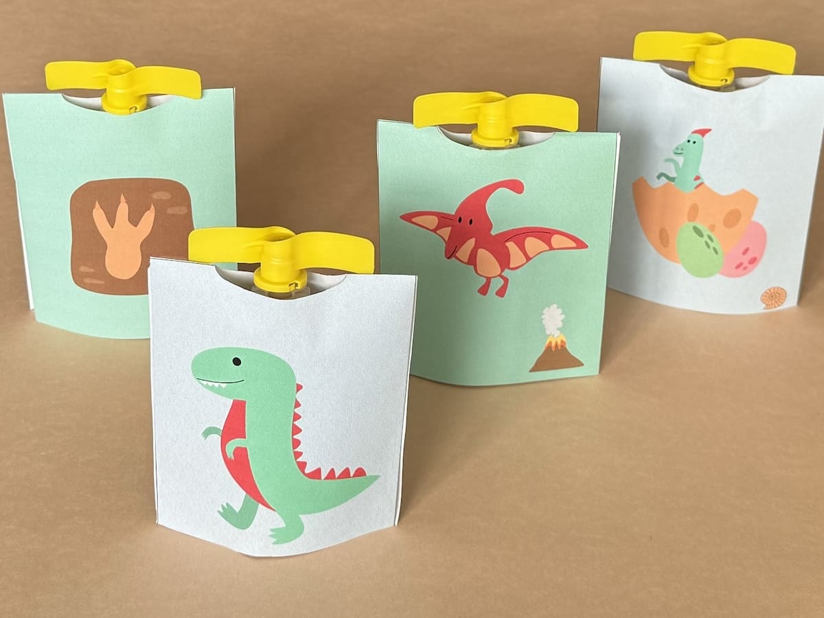 Knijpfruit wikkel voor een dino traktatie