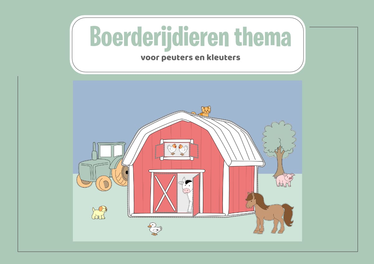 Thema boerderijdieren, voorschoolse educatie (VVE) voor peuters en kleuters