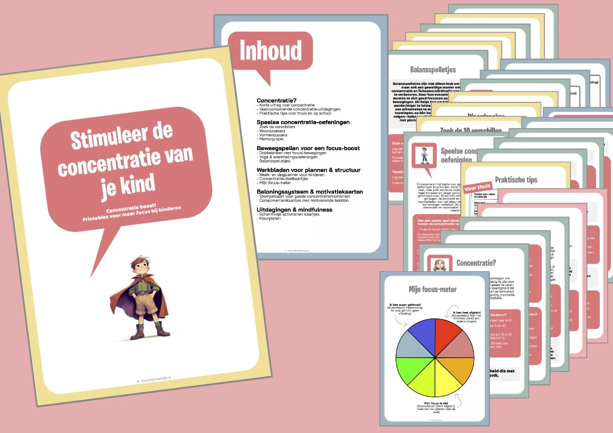 Stimuleer de concentratie van je kind met oefeningen en werkbladen