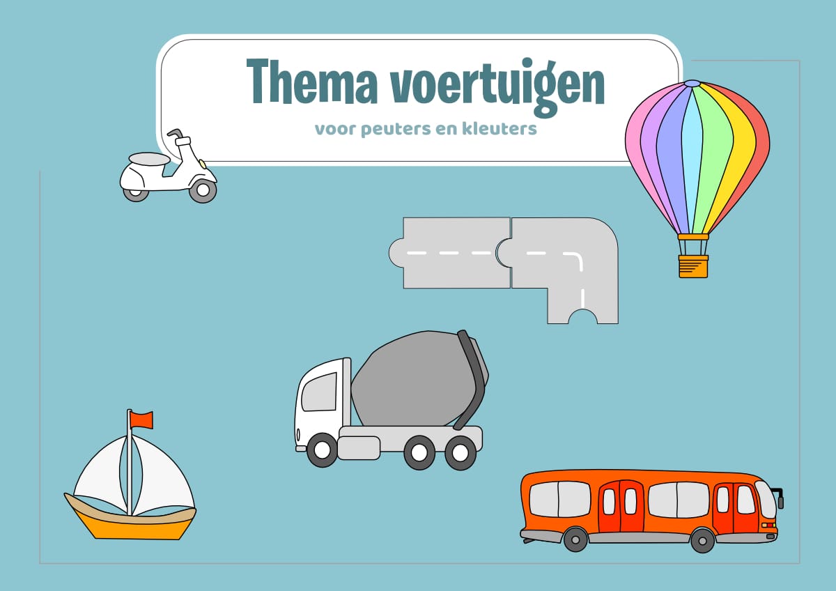 Thema voertuigen, voorschoolse educatie (VVE) voor peuters en kleuters